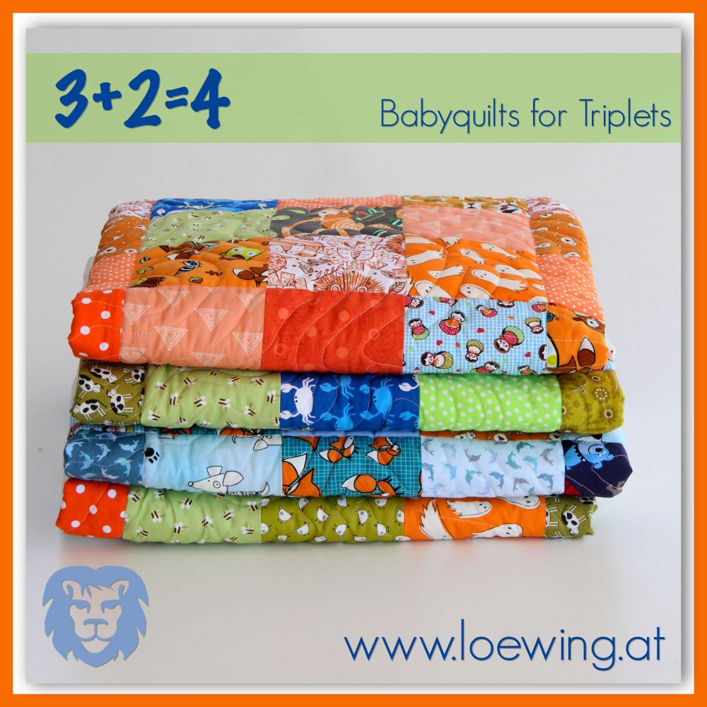 Babyquilts for triplets stack