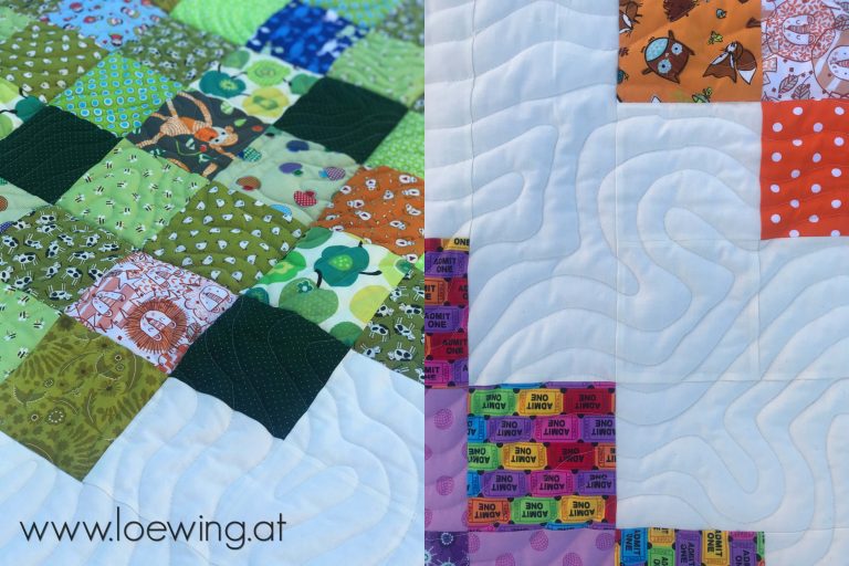 Babyquilts for triplets quilting detail