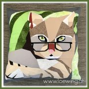 Hipster Cat Foundation Paper Piecing Cushion